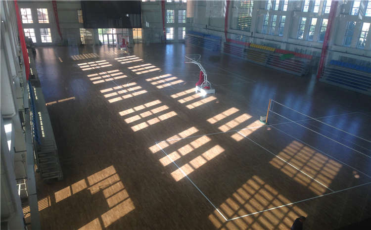 柞木籃球場實木地板主輔龍骨結構