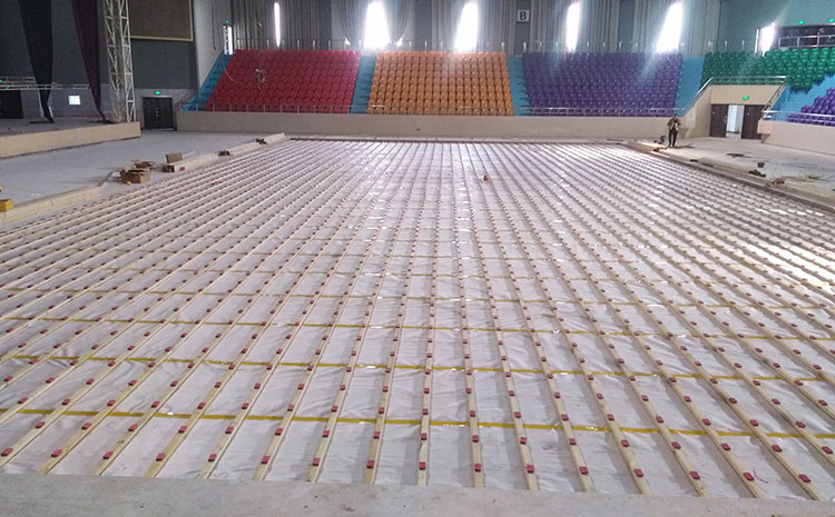 柞木體育木地板翻新施工