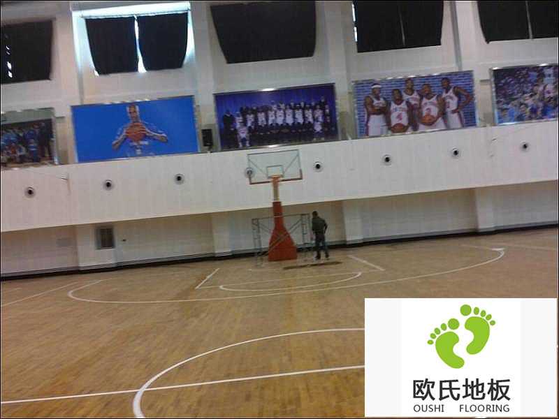 籃球木地板安裝完畢之后，如何進行劃線